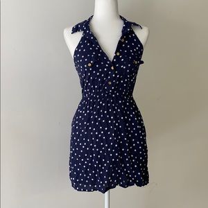 Navy polka dot dress